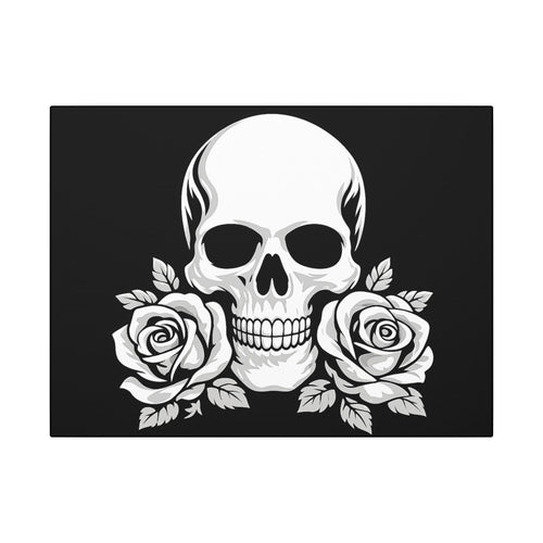 Skull & Roses - 16 x 12 Ready to Rhinestone Canvas (Canvas Only)