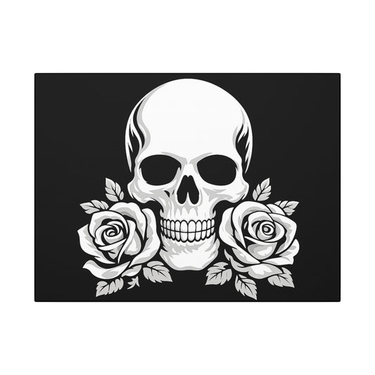 Skull & Roses - 16 x 12 Ready to Rhinestone Canvas (Canvas Only)