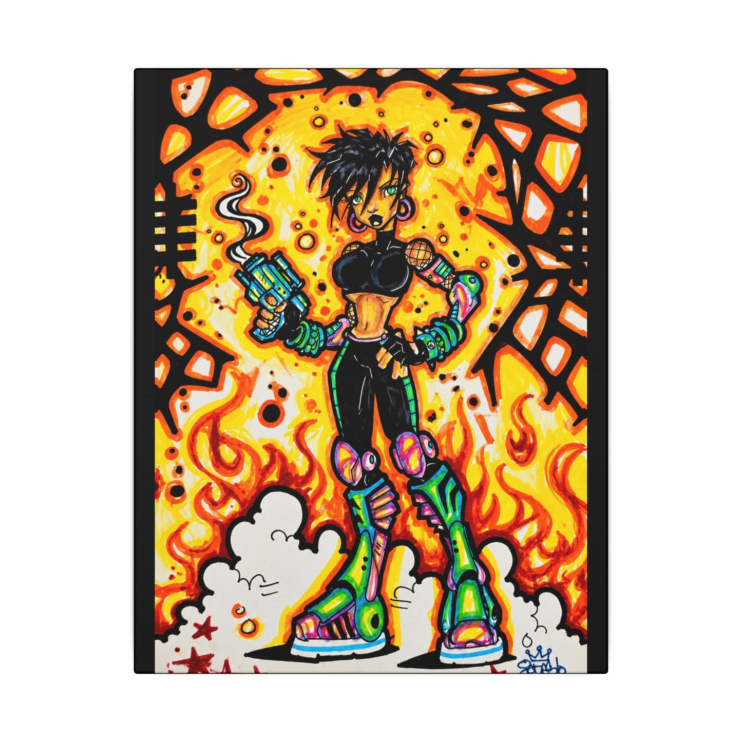 Bad B!tch (Original Drawing) - Ready to Rhinestone Canvas