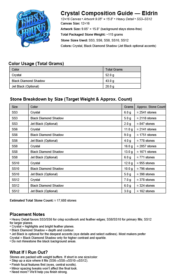 Eldrin - 12 x 16 Ready to Rhinestone Canvas (Canvas Only)