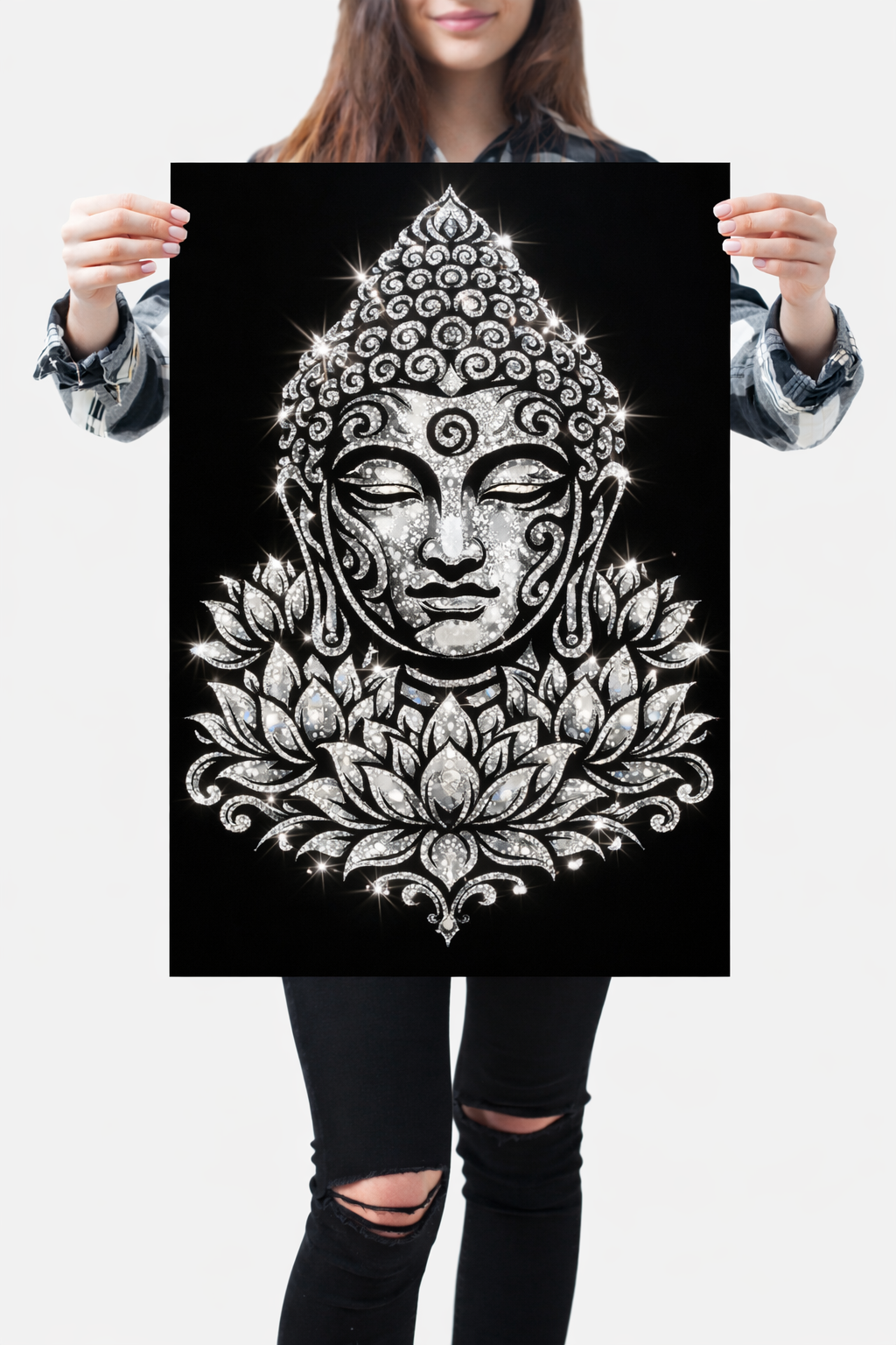 Buddha - 12 x 16 Ready to Rhinestone Canvas (Canvas Only)
