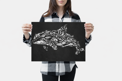 Noirfin - 16 x 12 Ready to Rhinestone Canvas (Canvas Only)