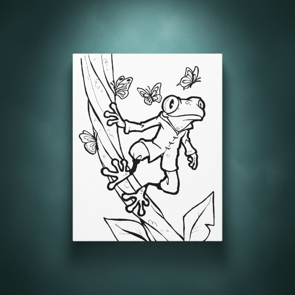 The Curious Climber - Ready to Paint and Rhinestone Canvas