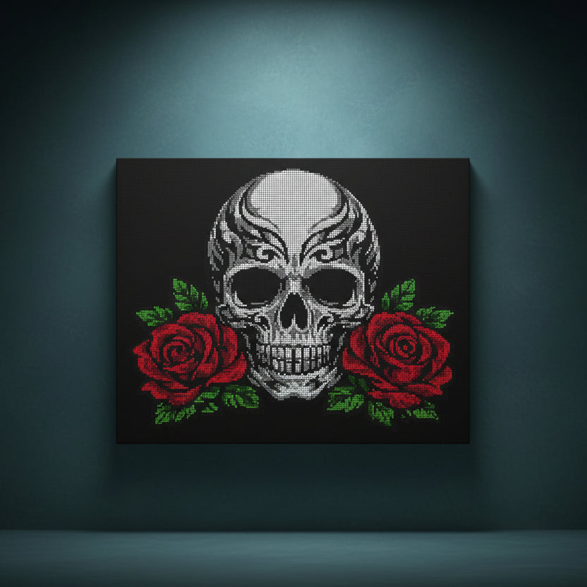 Scarlet Vow - Ready to Rhinestone 20 x 16 Grid Fill Canvas