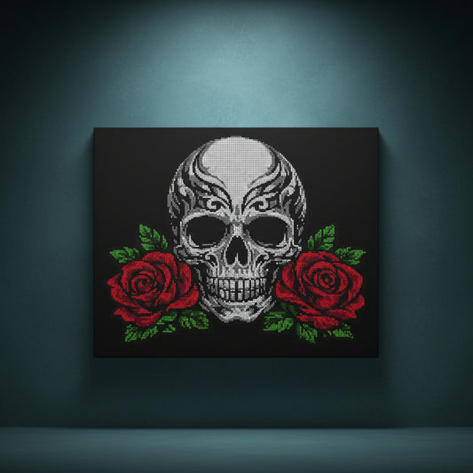 Scarlet Vow - Ready to Rhinestone 20 x 16 Grid Fill Canvas
