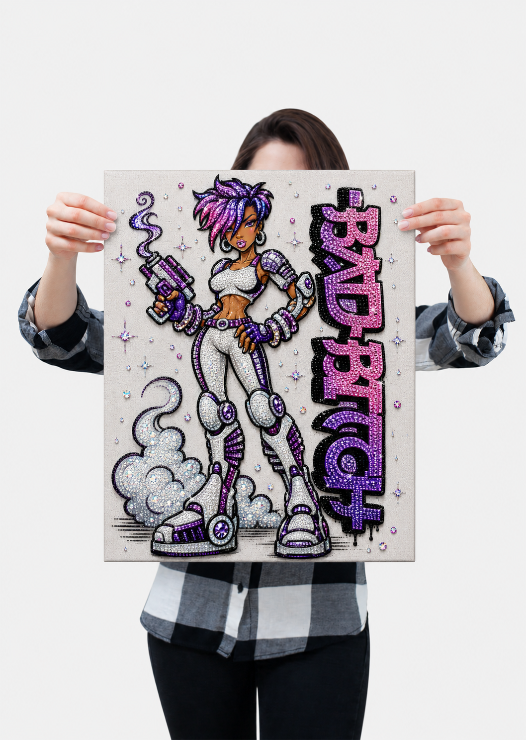 Bad B!tch - Ready to Paint and Rhinestone Canvas