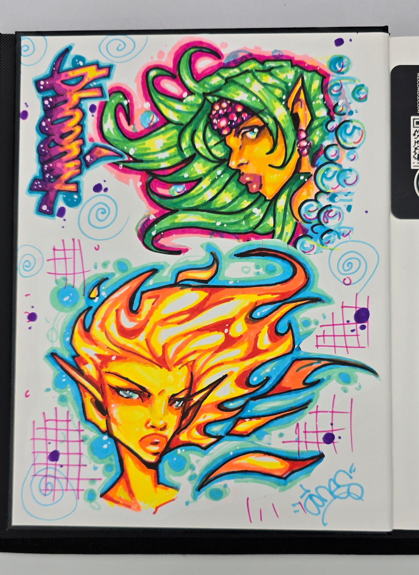 She Moves Like Fire (Original Drawing) - Ready to Rhinestone Canvas
