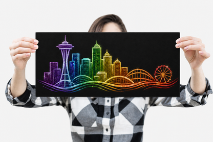 Seattle Skyline - Ready to Rhinestone Canvas