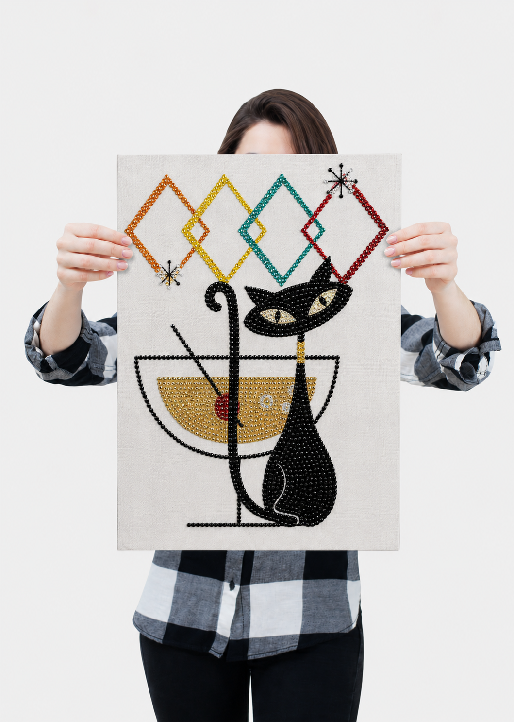 Shaken, Not Purred - Ready to Rhinestone Canvas
