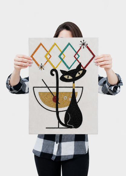 Shaken, Not Purred - Ready to Rhinestone Canvas