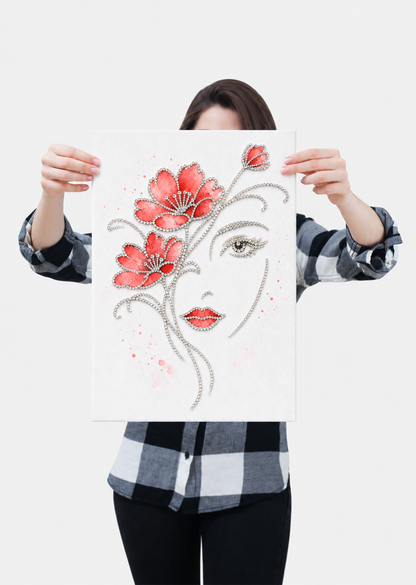 She is the Garden - Ready to Paint and Rhinestone Canvas