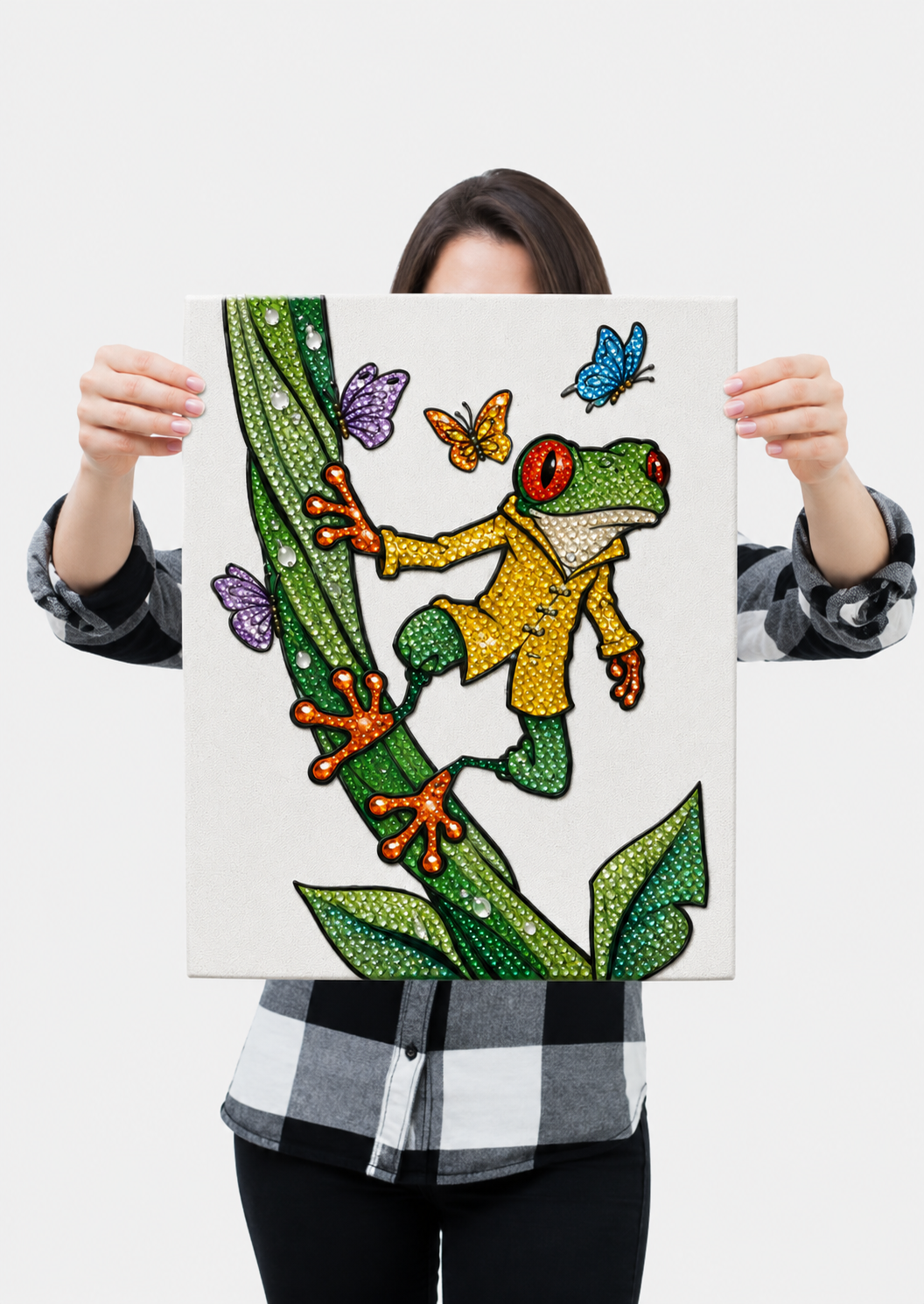 The Curious Climber - Ready to Paint and Rhinestone Canvas