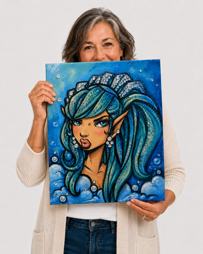The Fae Don't Forgive - Ready to Paint and Rhinestone Canvas