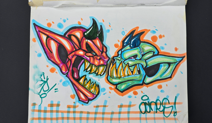 The Monsters We Keep (Original Drawing) - Ready to Rhinestone Canvas
