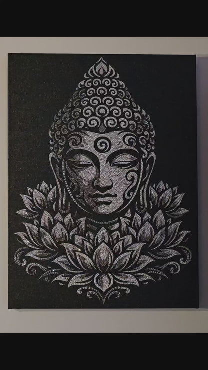Video of a completed Rhinestone Buddha Canvas