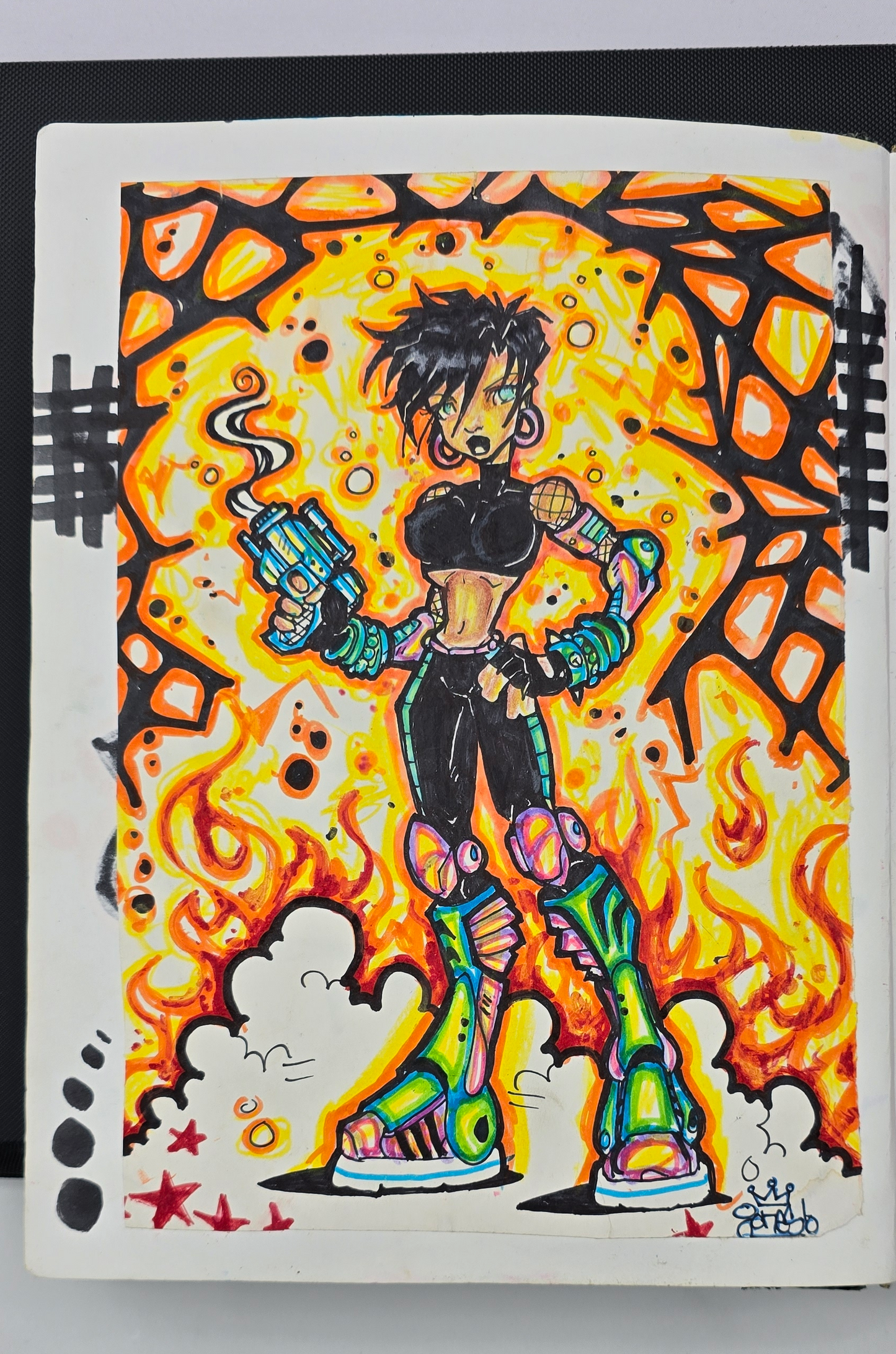 Bad B!tch (Original Drawing) - Ready to Rhinestone Canvas