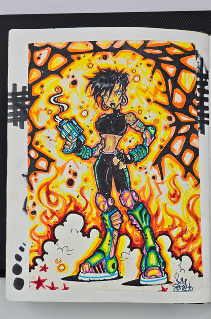 Bad B!tch (Original Drawing) - Ready to Rhinestone Canvas